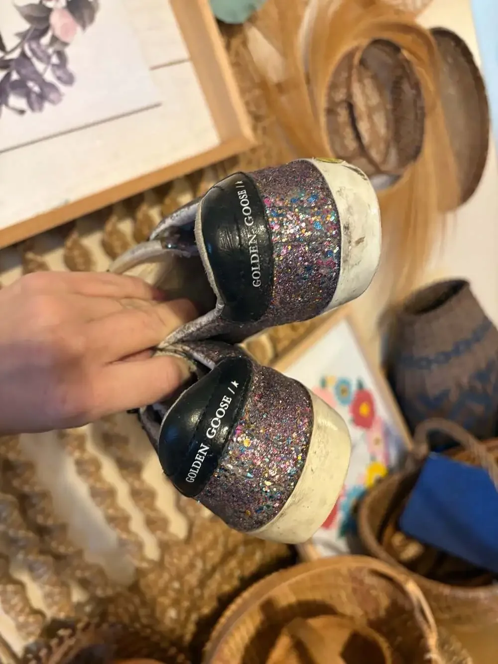 Girls Golden Goose Super-Star Glitter Private Edition Sneakers